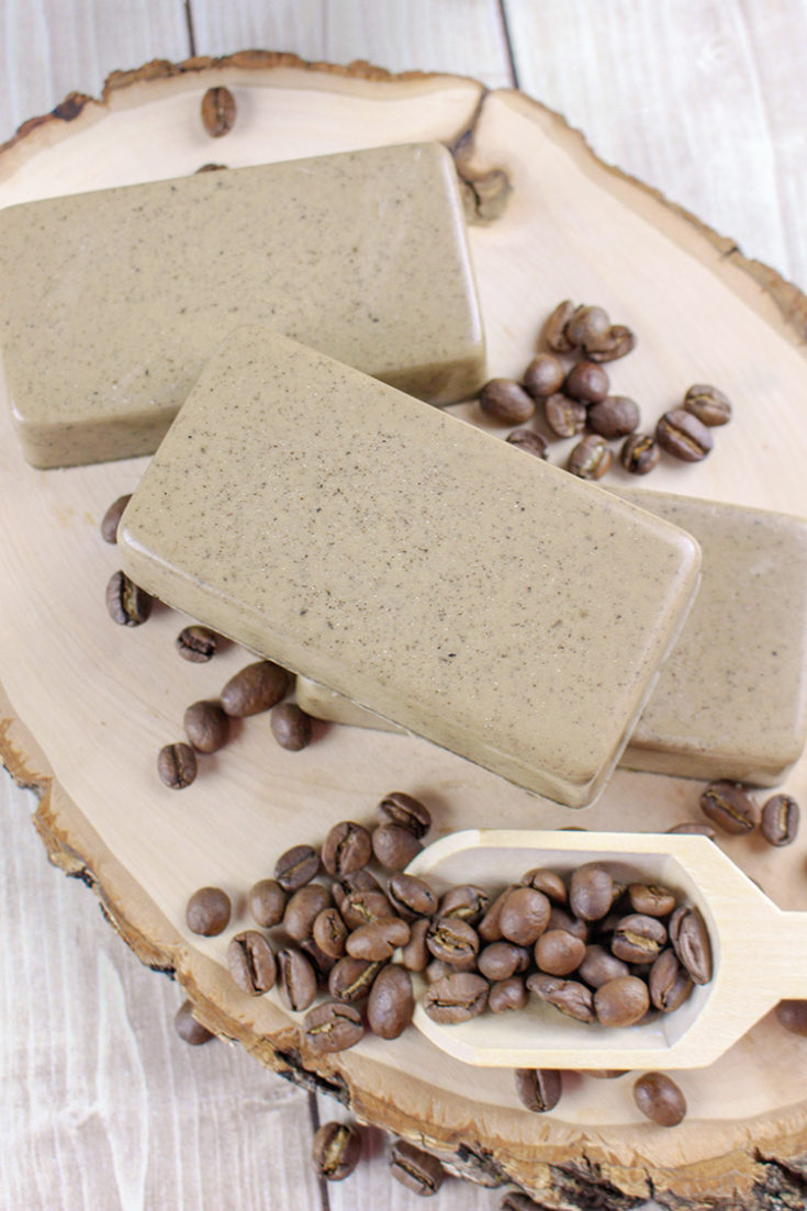Vanilla Coffee Soap Recipe on a Wooden Board