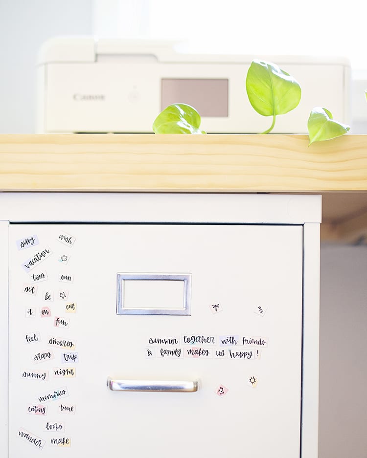 File Cabinet with Free Printable Magnetic Poetry