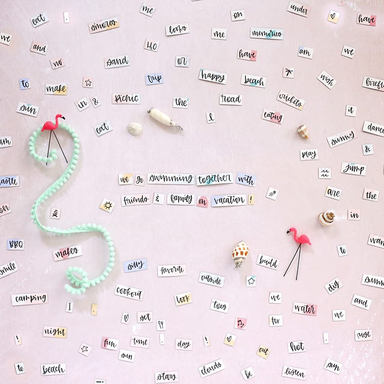 Free Printable Magnetic Poetry with Calligraphy