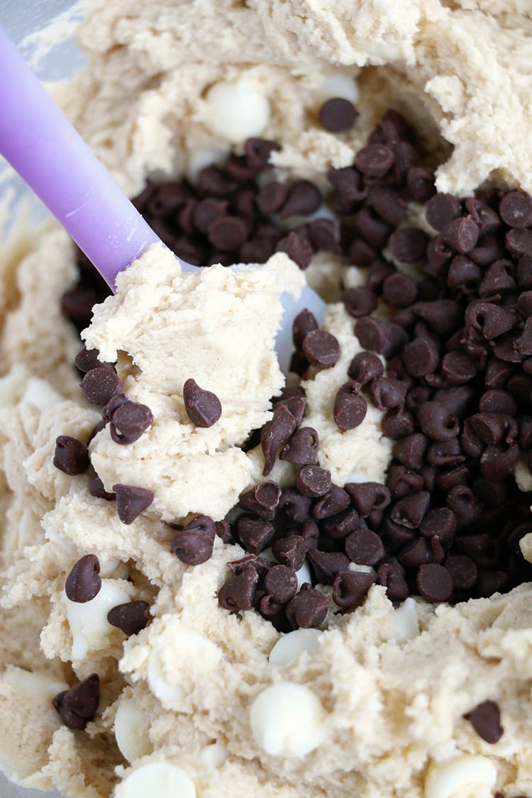 Mixing Edible Chocolate Chip Cookie Dough Dip Recipe