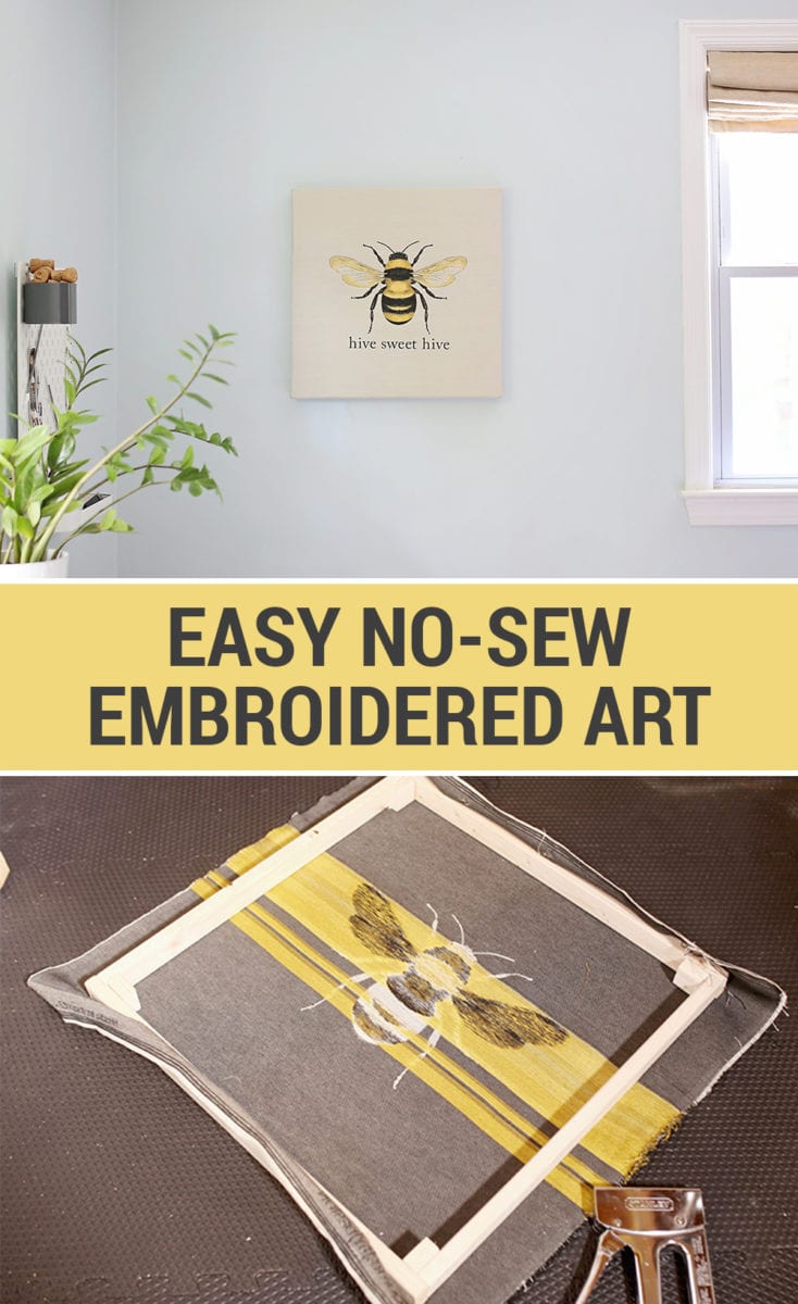 No Sew Easy Embroidery Wall Art