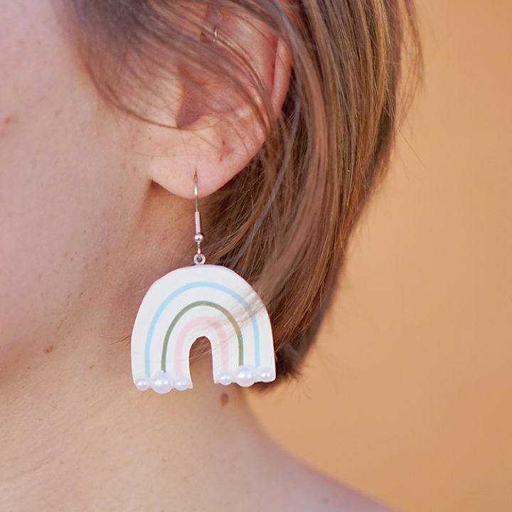 Rainbow clearance earrings clay