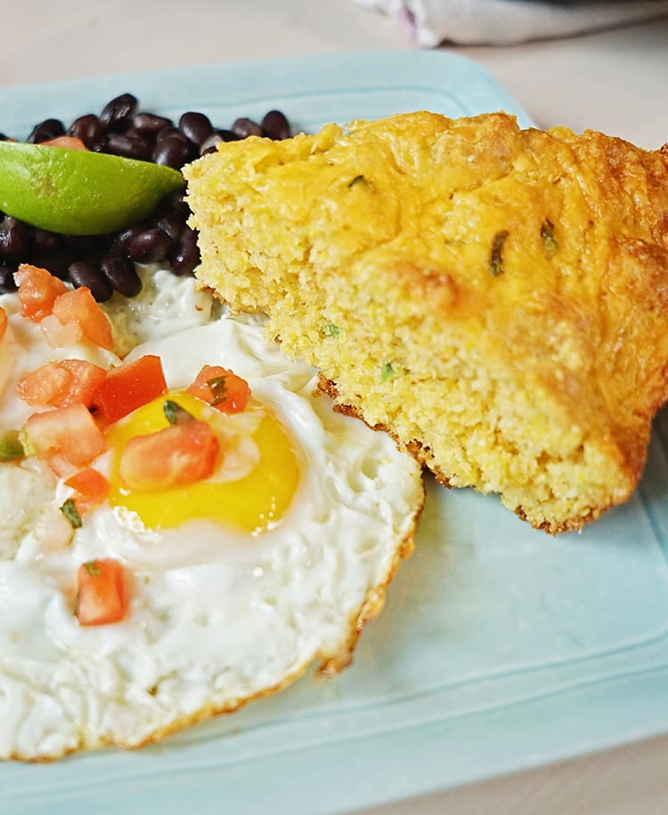 Cast Iron Skillet Jalapeño Cheddar Cornbread Recipe for Brunch