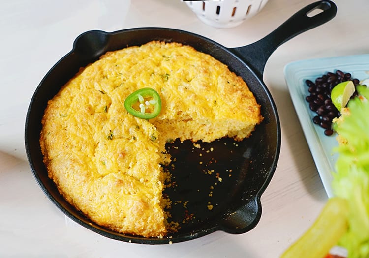 Cast Iron Skillet Jalapeño Cheddar Cornbread Recipe Shrimp Salad Circus