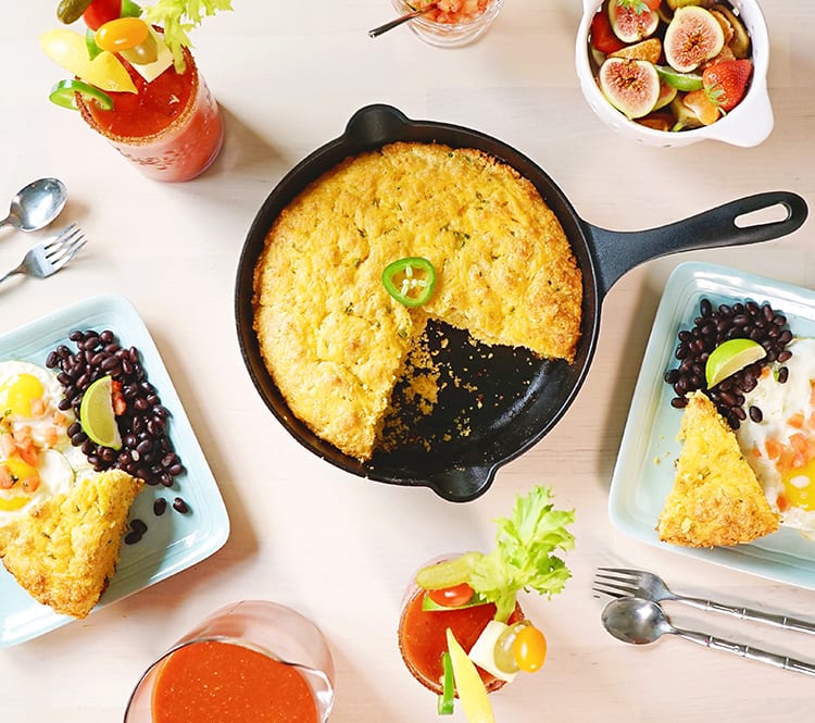 Cast Iron Skillet Jalapeño Cheddar Cornbread Recipe