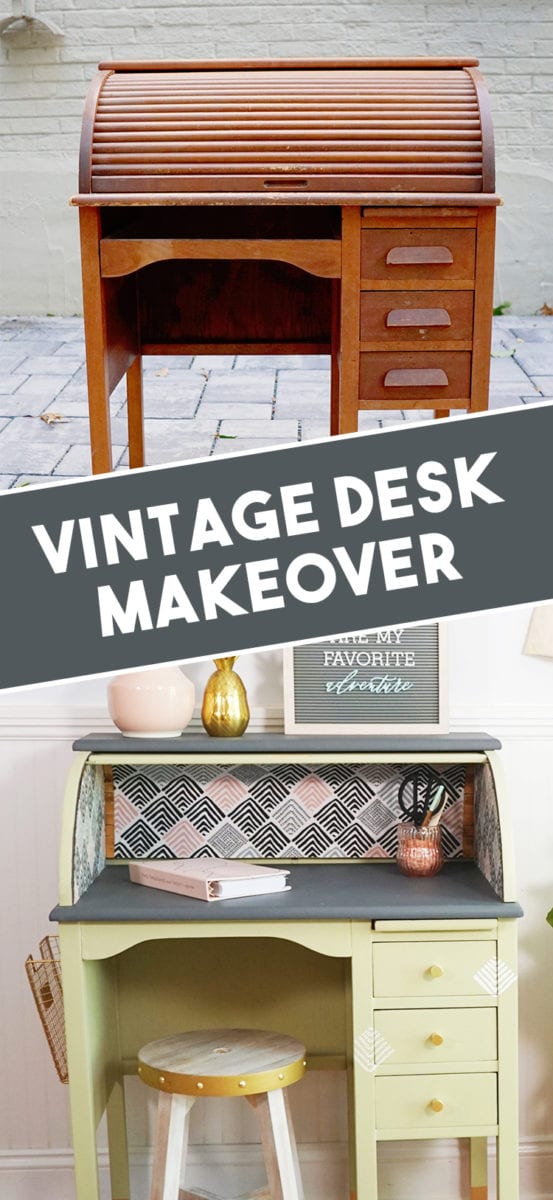 How Refinish a Vintage Roll Top Desk Makeover Before and After