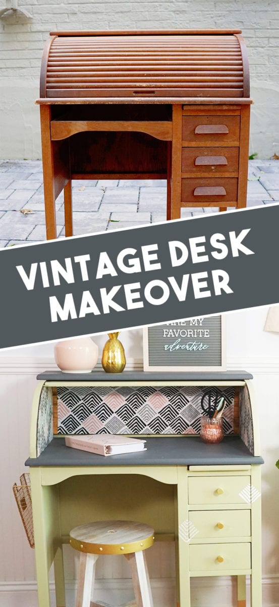 Vintage Roll Top Desk Makeover With The Behr Color Of The Year