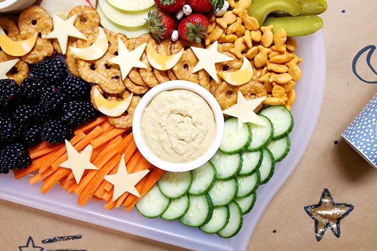 Kids Party Tray with Snacks and Cheese