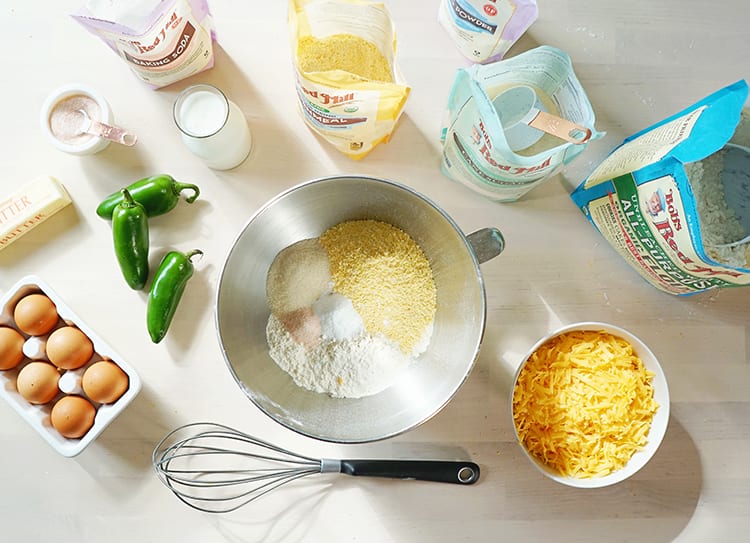 Mixing the Dry Ingredients for My Cast Iron Skillet Jalapeño Cheddar Cornbread Recipe