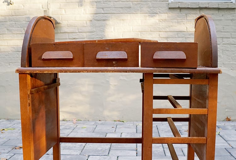 Vintage Roll Top Desk Before With Drawers