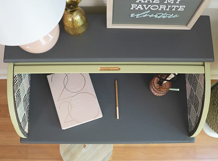 Vintage Roll Top Desk Makeover - After 2