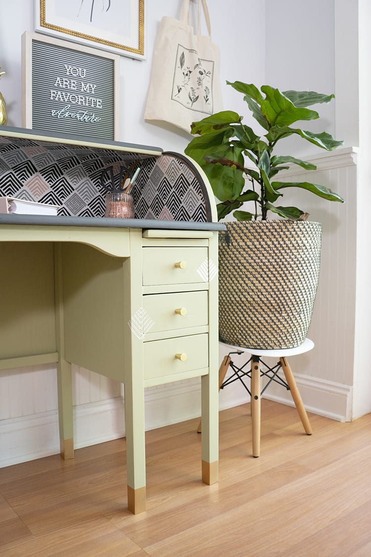 Vintage Roll Top Desk Makeover - After 3