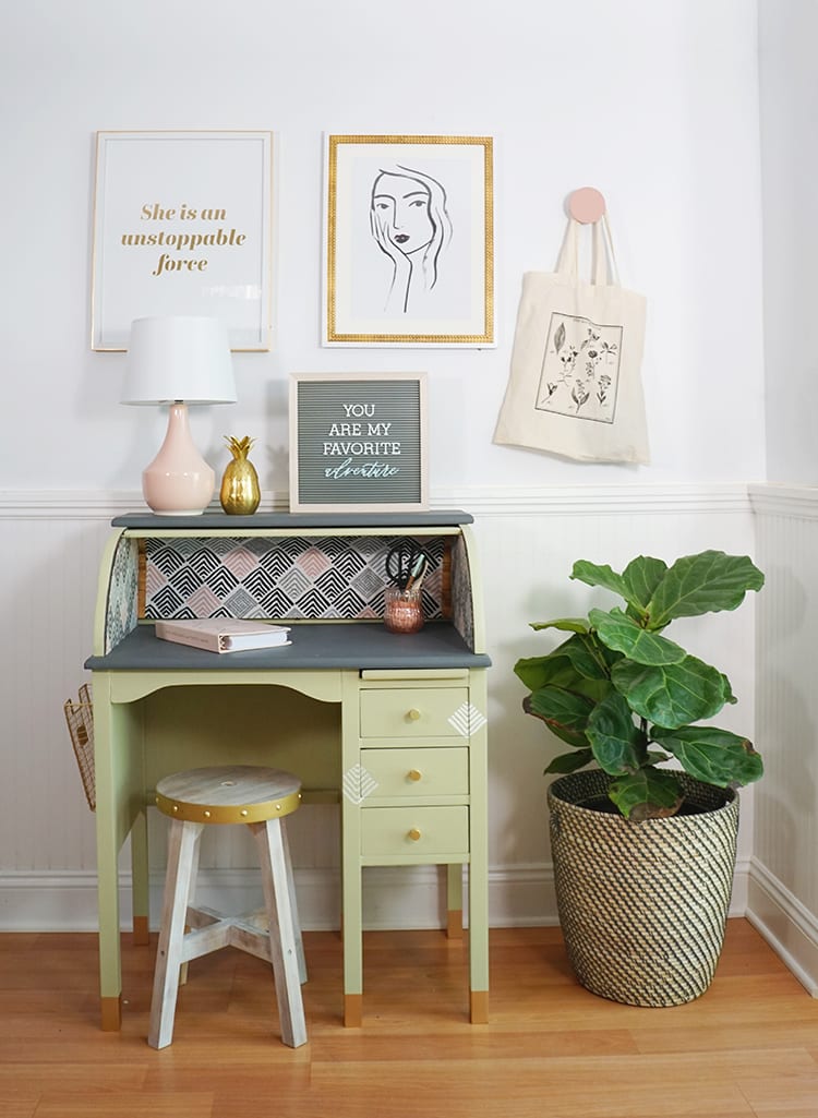 Vintage Roll Top Desk Makeover With the BEHR 2020 Color of the Year