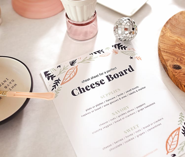 Free Printable Instructions for How to Make a Simple Cheese Platter for a Party