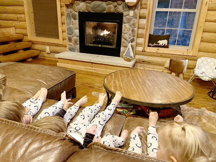 Kids in Matching Christmas Pajamas