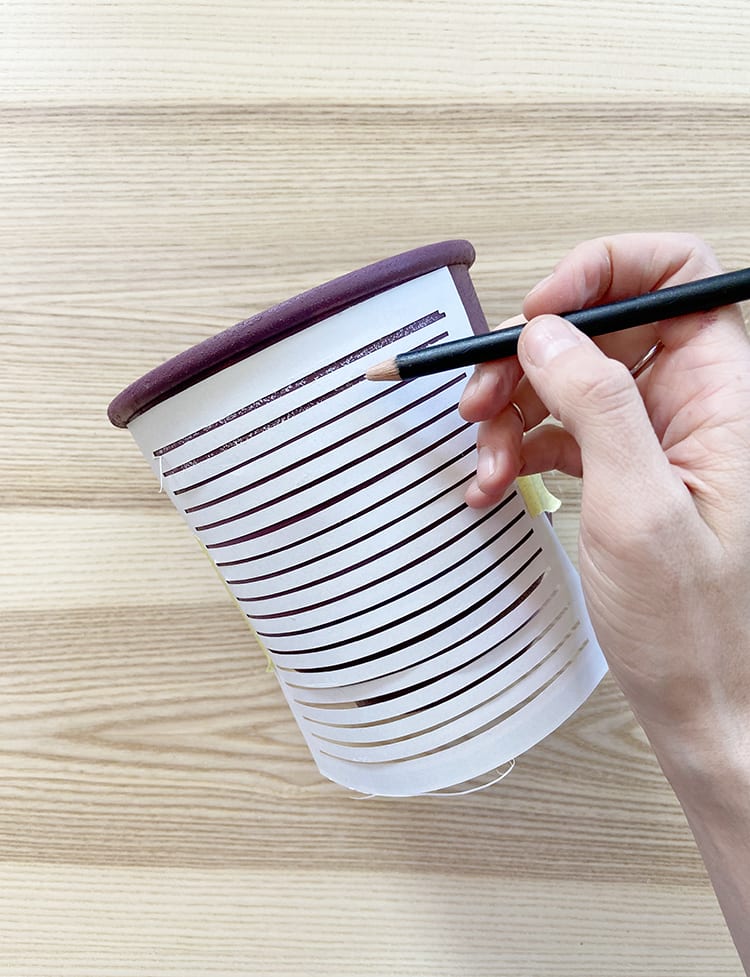 Looking for modern DIY painted terra cotta pots ideas? This boho painted pot idea with acrylic paint uses fun, simple geometric design inspired by sashiko embroidery patterns.