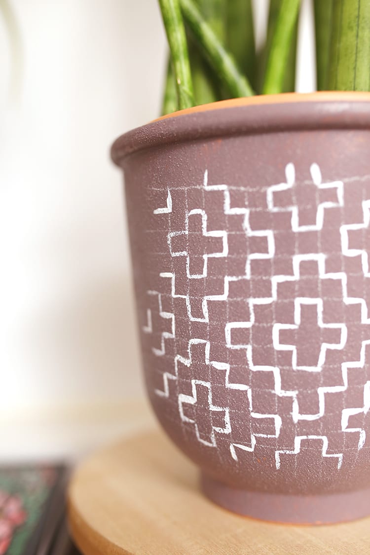 DIY Hand Painted Ikat Pots - Bohemian Kate