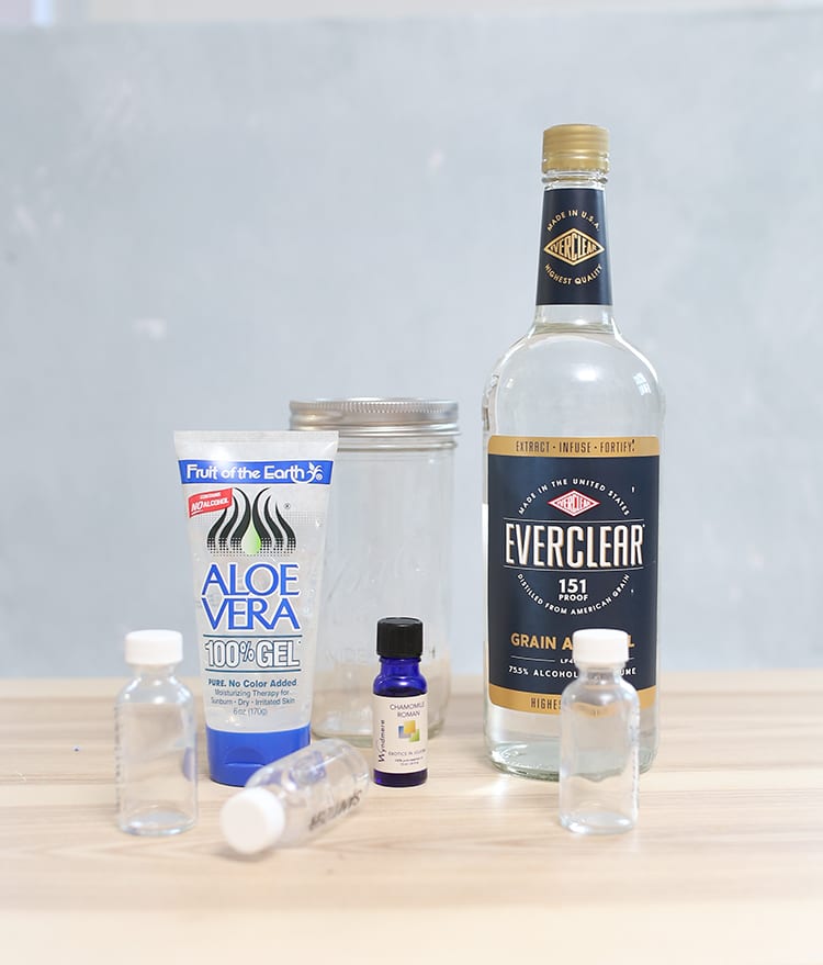 Mix up a bottle of natural DIY hand sanitizer gel with this quick, easy recipe. You can even use it as a spray if you put it in a spray bottle! Add optional essential oils for a better smell, and use 100% aloe vera gel for a moisturizing mixture. It's safe for kids to use on their hands, but be sure to add cute labels to keep the bottles from getting mixed up so that nobody accidentally drinks it! This homemade hand sanitizer with Everclear grain liquor is great for disinfecting and is even effective against Coronovirus (COVID-19) since it contains at least 60% alcohol, which is CDC recommended. 